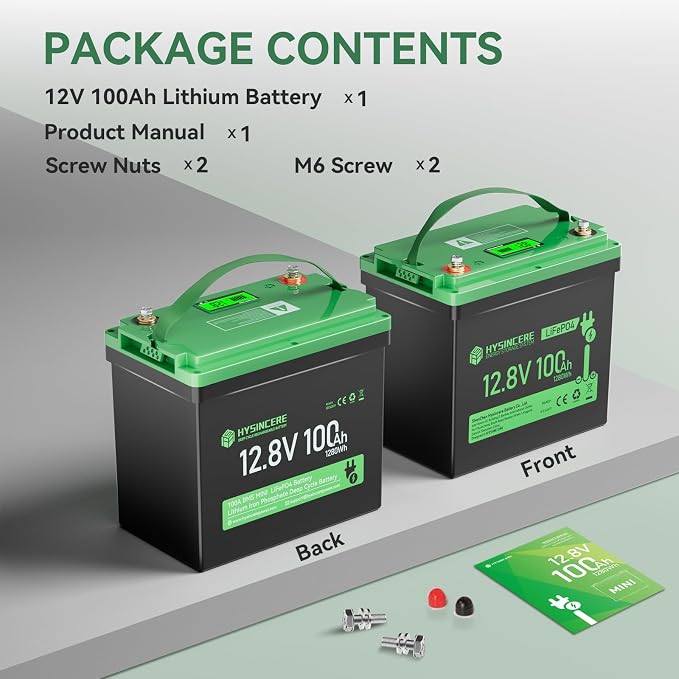 12V 100Ah LiFePO4 Lithium Battery, Mini Deep Cycle Rechargeable LiFePO4 Battery - Image 8