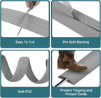 Floor Cord Cover, Cable Protector, 0.63W x 0.31H inches, Wire Cover - Image 3