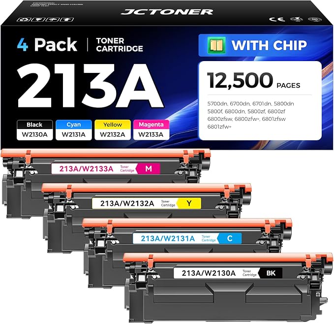213A Toner Cartridge 4 Pack by JCTONER