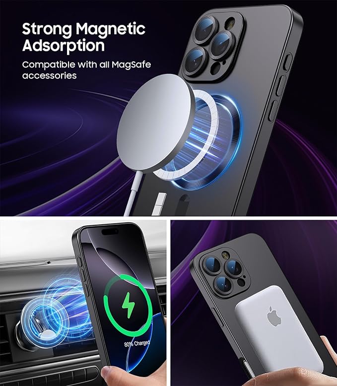 Magnetic for iPhone 16 Pro Max Case Slim Soft Silicone Bumper Shockproof - Image 3