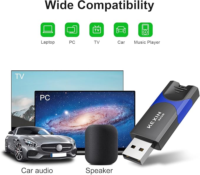 KEXIN Flash Drive 64GB Thumb Drive 5 Pack 64 GB USB Flash Drive USB 2.0 Memory - Image 2