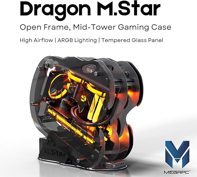 MegaPC Upgraded Open-Frame Mid-Tower Micro-ATX/Mini-ITX Gaming PC Case - Image 2