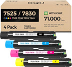 7525 Toner Cartridge Set 4-Pack High-Yield Replacement by KingKJInkToner