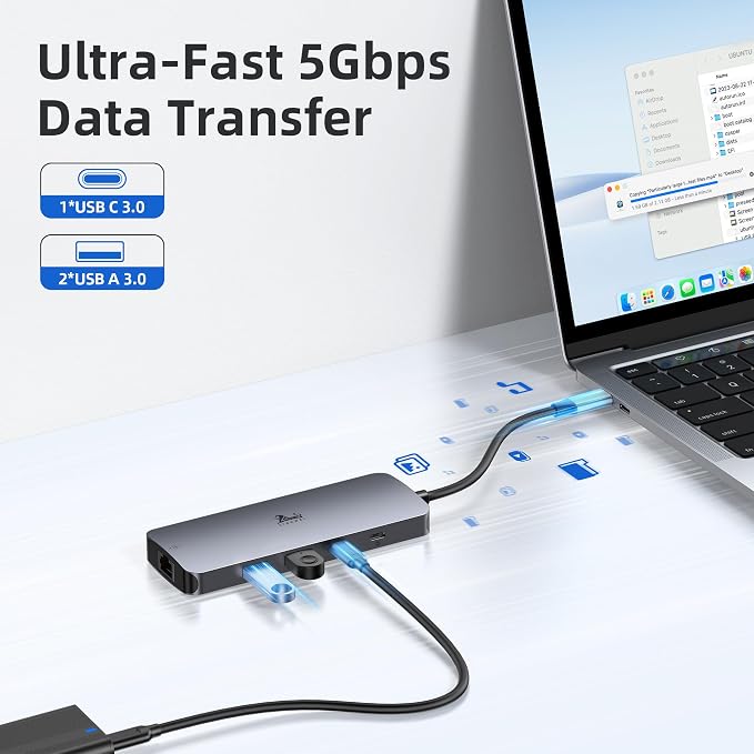 USB C Docking Station Dual Monitor, LIONWEI Laptop Docking Station 3 Monitors - Image 7