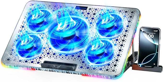 LIANGSTAR Laptop Cooling Pad, Laptop Cooler Gaming 5 Quiet Fans by LIANGSTAR