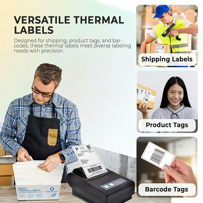 Rockin Rolls Direct Thermal Shipping Labels 2 Packs of 500-4x6 Thermal Labels - Image 6