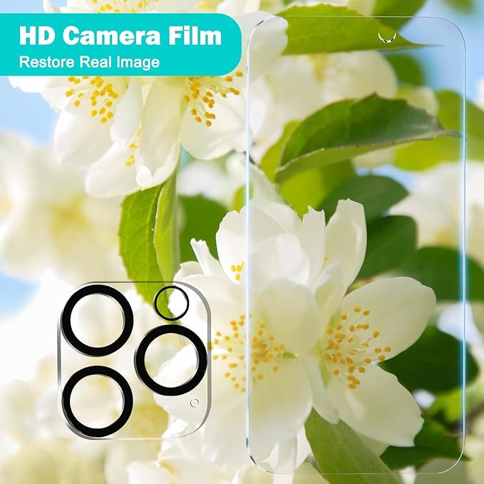 3 Pack for iPhone 16 Pro Privacy Screen Protector +2 Camera Lens 9H+Full Cover - Image 8