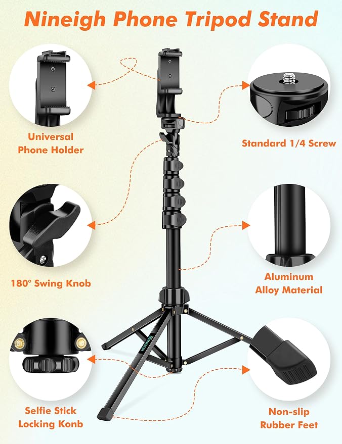 71" Tripod for iPhone, Phone Tripod Selfie Stick - Image 7