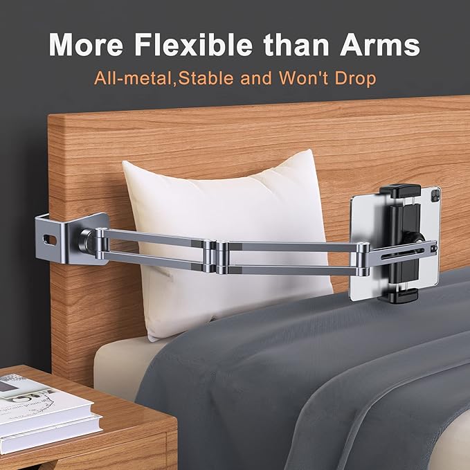 OATSBASF Phone and Tablet Holder Bed Gooseneck Mount, Aluminum Long Arm - Image 7