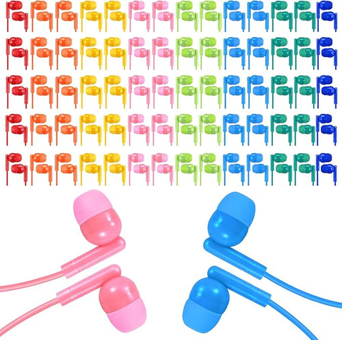 30 Pack Bulk Kids Earbuds for Classroom School Library, Student Wired by XOSDA