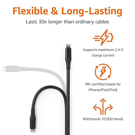Amazon Basics USB-2.0 Type C to Lightning Cable, 10 ft - Image 3