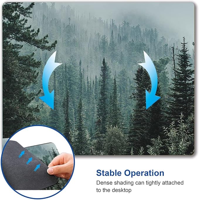 Mouse Pad, Mist Forest Mouse Pad, Washable Square Cloth Mousepad - Image 6