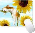 Cats and Sunflowers Mouse Pad Non-Slip Rubber Base Gaming MousePads by CANFLASHION