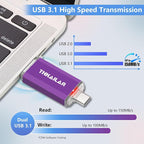 Thkailar 128GB USB C Flash Drive 3.1, USB C Thumb Drive 3.0 Up to 150MB/s Read - Image 5
