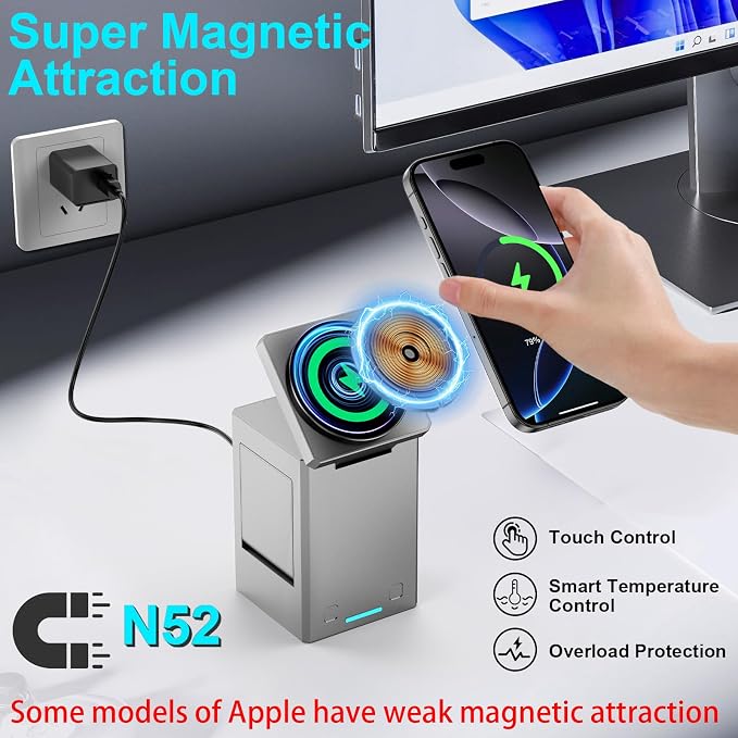 25W 3 in 1 Charging Station for Apple Devices, Auto Open/Close Mag-Safe - Image 6