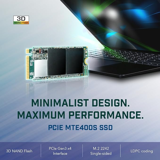 Transcend 1TB MTE400S M.2 2242 PCIe Gen3x4 SSD, Compatible - Image 3