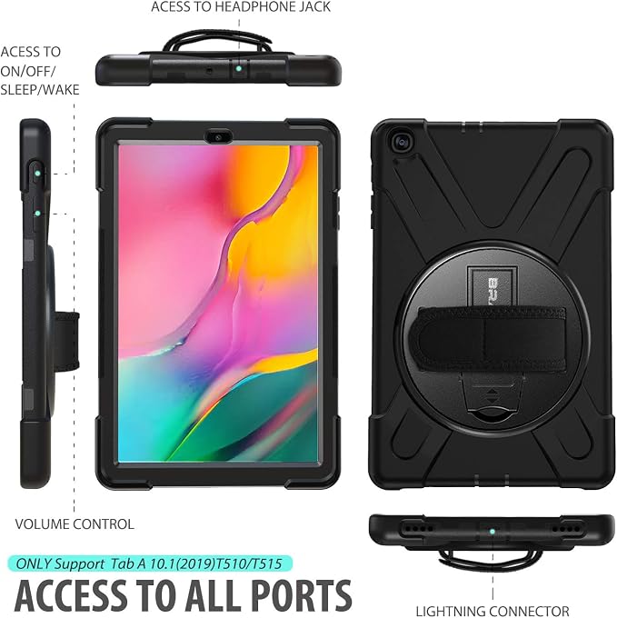 BRAECN for Galaxy Tab A 10.1 2019 Case, Heavy Duty Shockproof Rugged Case - Image 3