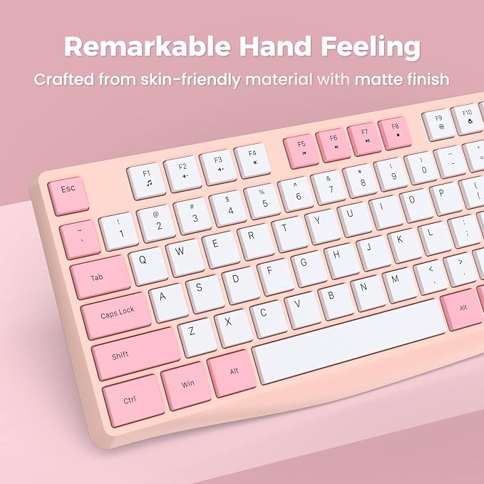 Lovaky Wireless Keyboard, 2.4G Ergonomic Wireless Computer Keyboard, Enlarged - Image 4