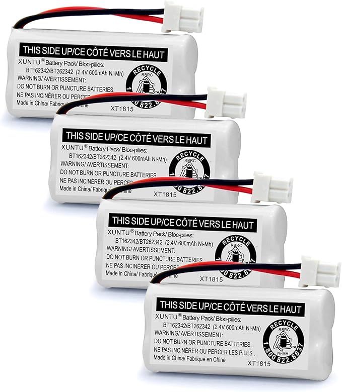XUNTU BT162342/BT262342 2.4V 600mAh Ni-MH Cordless Phone Battery Pack by XUNTU