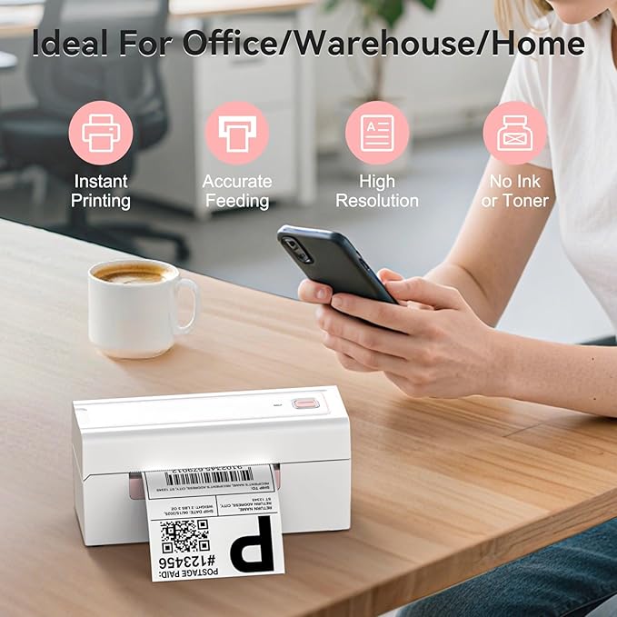 Bluetooth Thermal Shipping Label Printer, Wireless 4x6 Shipping Label Printer - Image 5