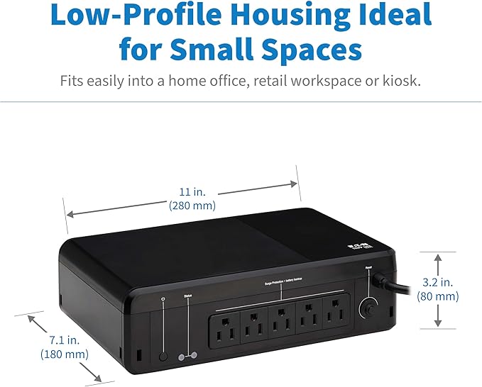 Tripp Lite 850VA UPS Desktop Battery Backup and Surge Protector, 5 Outlets - Image 4