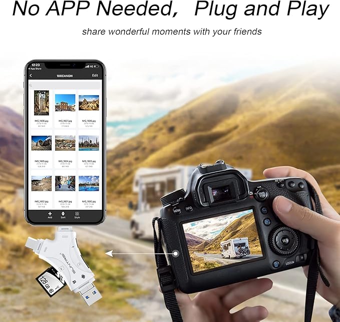 SD Card Reader for iPhone/ipad/Android/Mac/Computer/Camera, 4 in1 Micro SD Card - Image 7