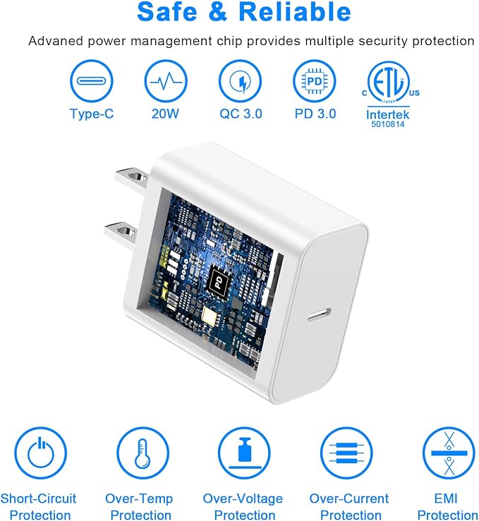 Matsusho iPhone 16 15 Charger Fast Charging 10 FT, 2 Pack 20W USB C Wall - Image 5