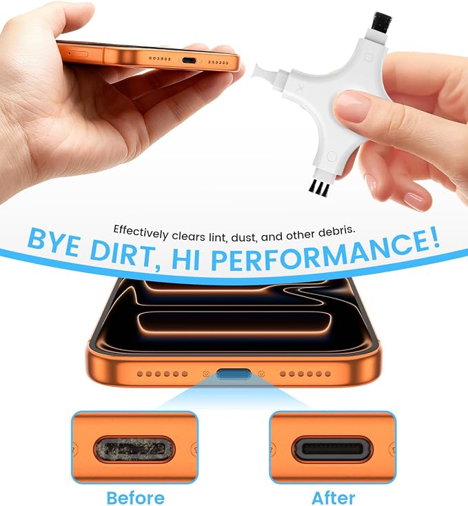 CODOGOY iPhone Cleaning Kit Port Cleaner Repair & Restore Tool Soft Brush - Image 3