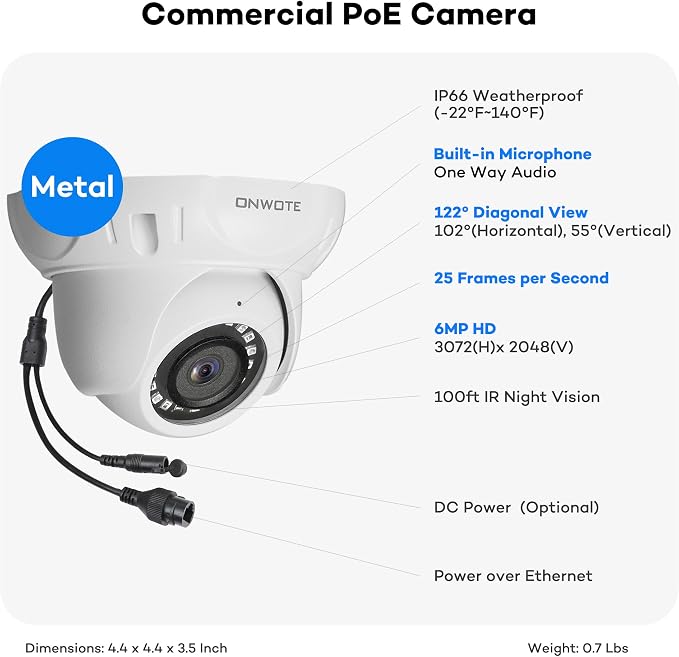 ONWOTE 16 Channel NVR PoE Security Camera System, 12MP 4K 16CH Commercial NVR - Image 4
