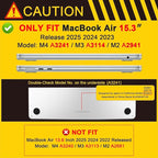 MEEgoodo for M4/M3/M2 MacBook Air 15.3 inch Case 2025 2024 2023, Case Fit Model - Image 2
