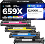 659X Toner Cartridge Set 4-Pack High Yield by JCTONER