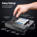 GRAUGEAR SATA SSD/HDD to M.2 NVMe Docking Station, USB-C 10Gbps Clone Station - Image 2