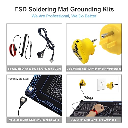 KooMall 24x16 Inch Anti Static Rubber Mat Kit - Image 3
