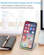 NANAMI Fast Wireless Charger, Qi Certified Charging Stand 7.5W Compatible - Image 2