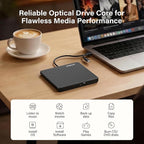 Amicool External USB-C USB 3.0 CD/DVD Drive Burner +/-RW, Ultra-Slim Portable - Image 5