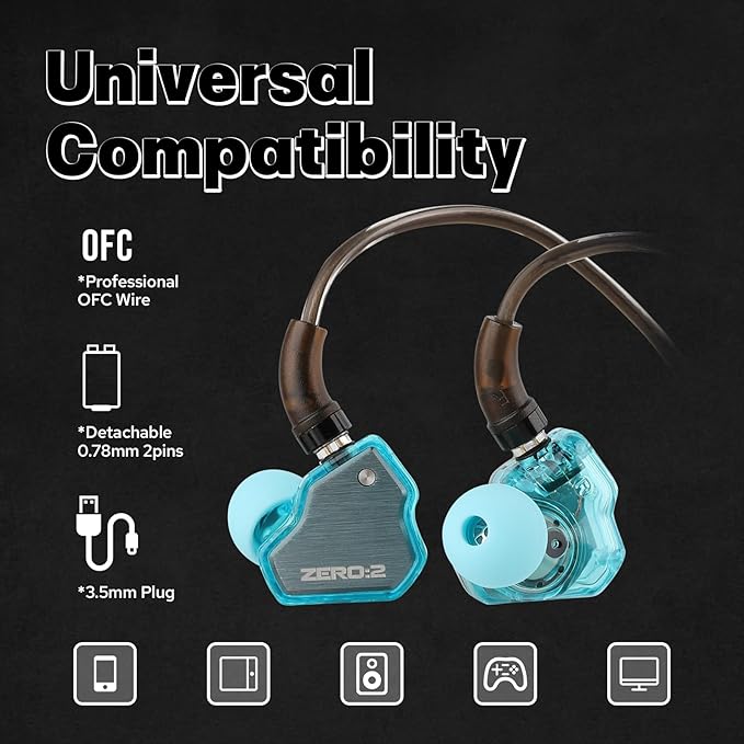 Linsoul 7Hz x Crinacle Zero:2 in Ear Monitor, Updated 10mm Dynamic Driver IEM - Image 6
