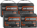 12V 100Ah LiFePO4 Battery MAX PLUS 4 Pack by HumsiENK