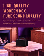 DINDIN Portable Bluetooth Speaker: 80W, 20H Playtime, Loud Wireless Wood - Image 4