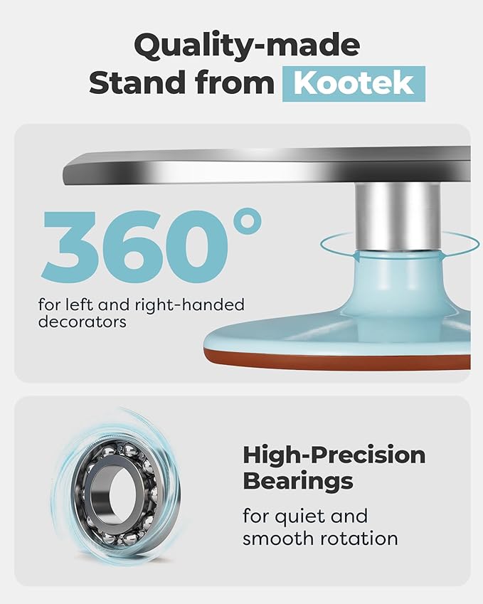 Kootek Aluminium Alloy Revolving Cake Stand 12 Inch Rotating Cake Turntable - Image 2