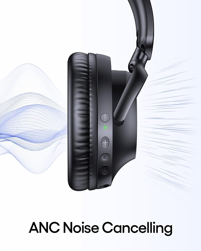 TAGRY Hybrid Active Noise Cancelling Headphones 100H Playtime Wireless Over Ear - Image 2