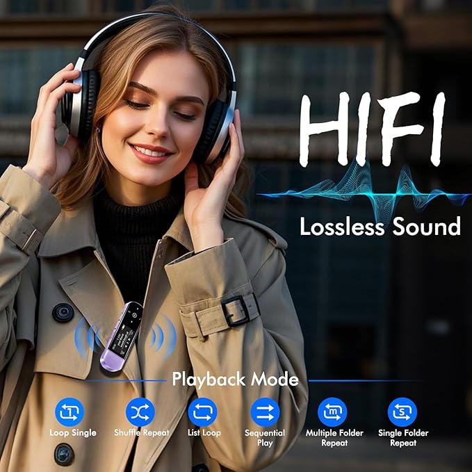 RUIZU 64GB USB MP3 Player with Bluetooth 5.3, Clip Jam Portable Music Player - Image 5