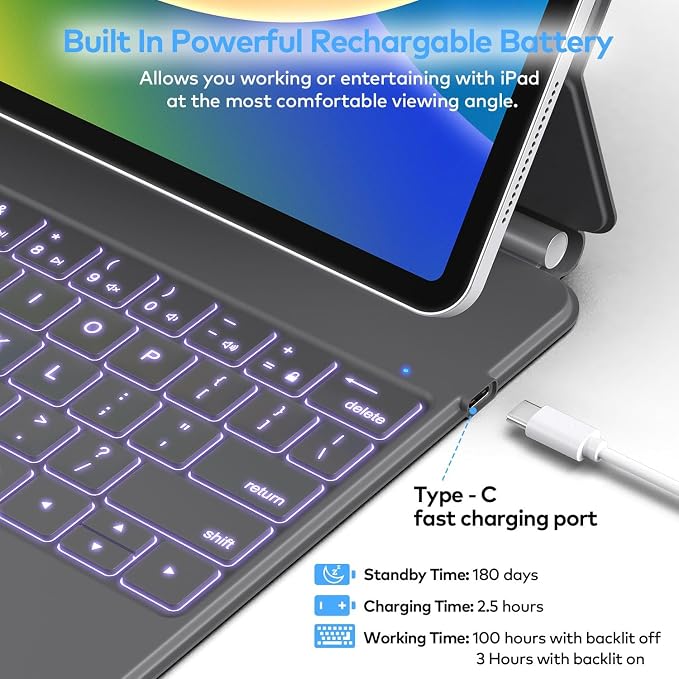 Keyboard Case for iPad Air 13 and iPad Pro 12.9 inch 6th / 5th / 4th / 3rd - Image 9