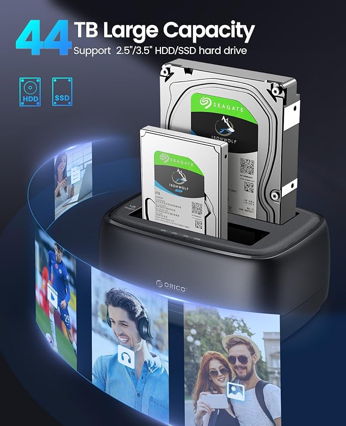 ORICO USB Type C to SATA 2 Bay Hard Drive Docking Station Duplicator/Cloner - Image 3