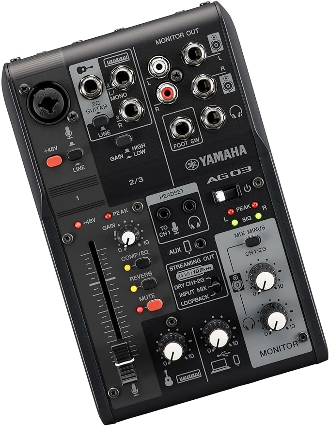 Yamaha AG03MK2 Black 6-Channel Live Streaming Loopback Mixer/USB Interface - Image 4