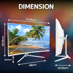 CRUA 32" White Curved Monitor, 4K UHD 1500R VA Screen, 75Hz Computer Monitor - Image 6