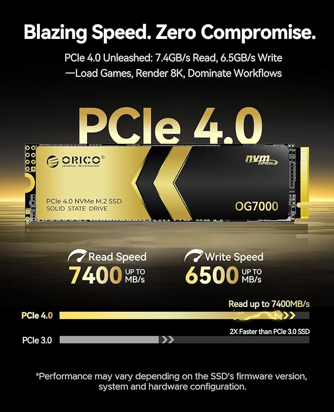 ORICO OG7000 4TB PCIe Gen4 NVMe SSD, 8-Channel Controller, Graphene Thermal - Image 2