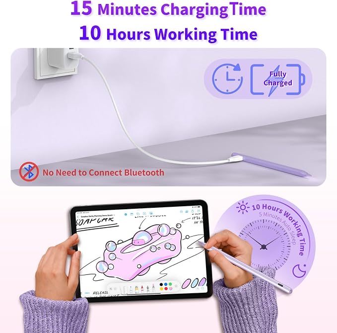Stylus Pen for iOS&Android Touch Screens, Active Pencil for Samsung, Smart - Image 2