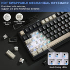 YUNZII YZ98 Gasket Mechanical Keyboard, 99 Key Hot Swappable BT5.0/2.4G/USB-C - Image 3