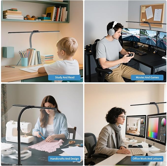 Full Spectrum LED Desk Lamp, Sun Lamp 15W Eye-Caring Table Light - Image 8
