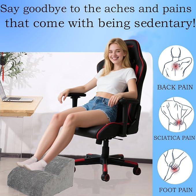 Foot Rest for Under Desk at Work.Multifunctional 3-Tier Foot Stool, - Image 4